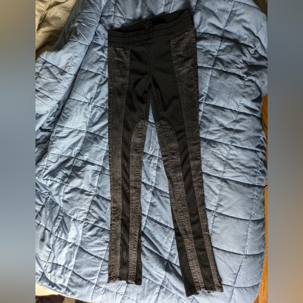 BCBGMAXAZRIA denim punk stretch jeggings / leggings black & grey size xs